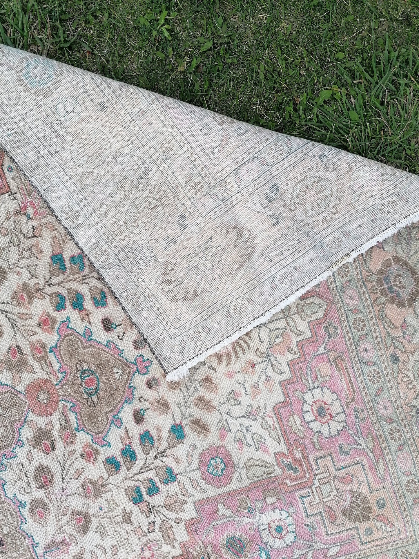 Oushak wool rug, vintage rug 4'7x7'6 kitchen rug, living room rug, handmade wool rugs