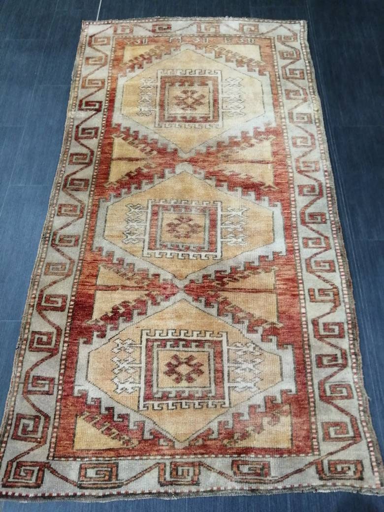 WOOL RUGS, 6 x 3.2 Vintage Rug Turkish Oushak  Rug, Hand Made Rug, Living Room Rug, Oushak Rug, Farmhouse  Rug, Oriental Rug,