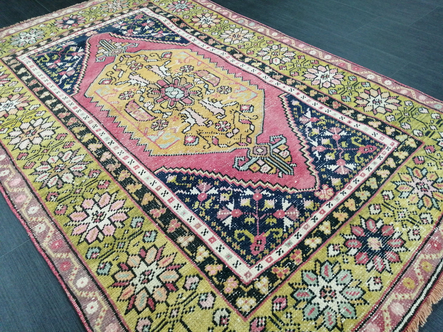 5.6 x 3.6 Hand Made Rug, Oushak Rug, Rustic Rug, Bohemian Rug, Rug Runner, Turkish Rug, Farmhouse Rug, Vintage Rug, Wool rug