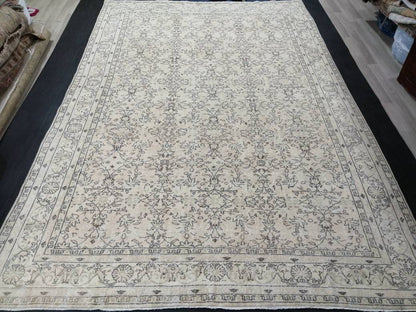 8.3 x 12.4 Large OUSHAK RUG, TURKISH Oushak Rug, Vintage Rug, Vintage Persian Rug, Wool Oriental Rug, Handmade Rug, 9x12 Vintage Muted Rug