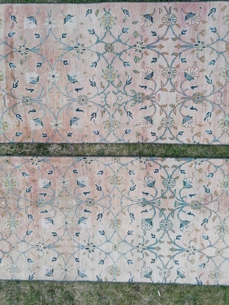 Wool oushak runner, turkish handmade runner, vintage runner rug 2'4x9'5 hallway runner rug kitchen runner