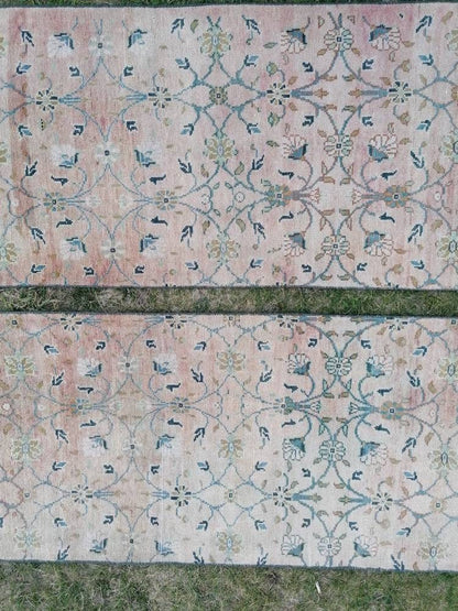 Wool oushak runner, turkish handmade runner, vintage runner rug 2'4x9'5 hallway runner rug kitchen runner