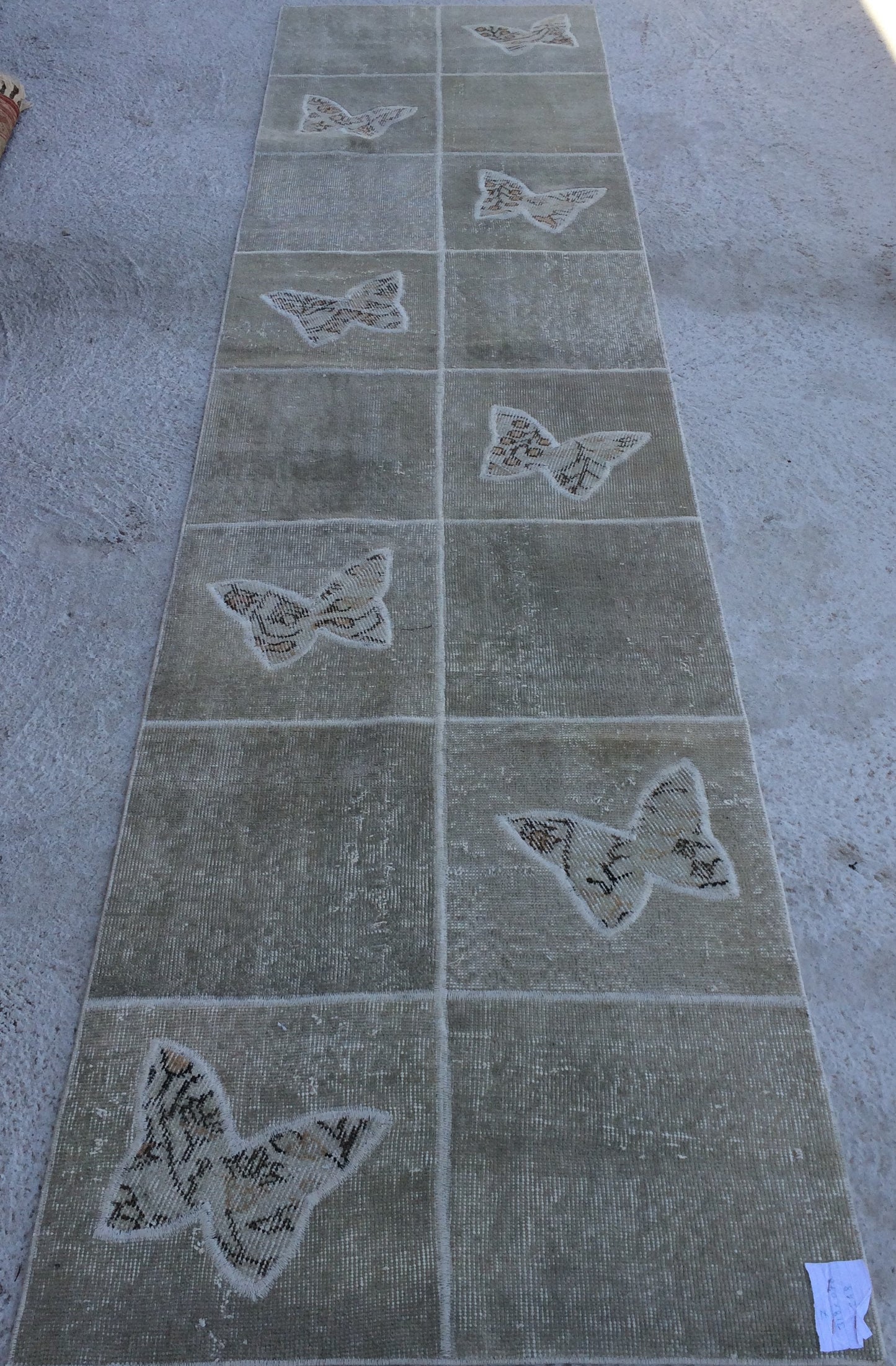 Butterfly RUNNER Rug, Vintage Patchwork RUNNER Rug, Bohemian RUNNER Rug Oushak Rug,Hand woven Rug animal Motif, Oriental Carpet Runner