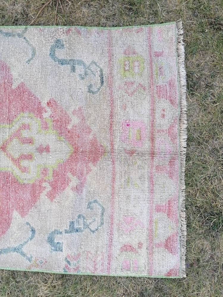 Vintage turkish runner, runner rug,hallway runner 2'7x10'1 vintage runner rug turkish hand made wool rug, kitchen rug, oushak rug