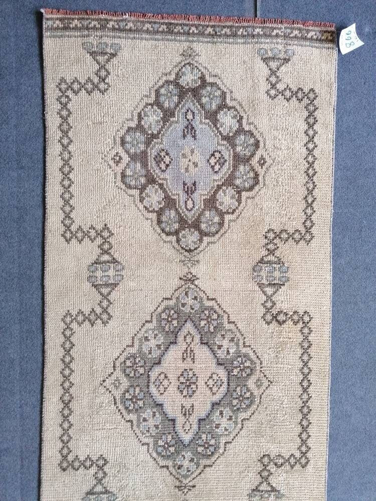 Oushak runner rug, earth tone runner rug, 2'6x10 ft