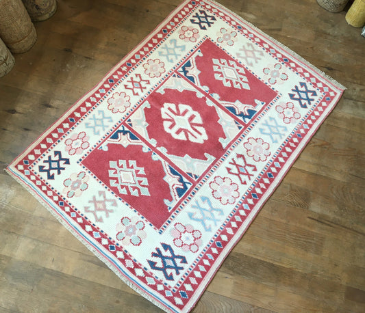 3x4 small turkish area rug, handmade vintage small rug, medium size mini floor rug, oushak small rug, kitchen small rug, bedroom small rugs