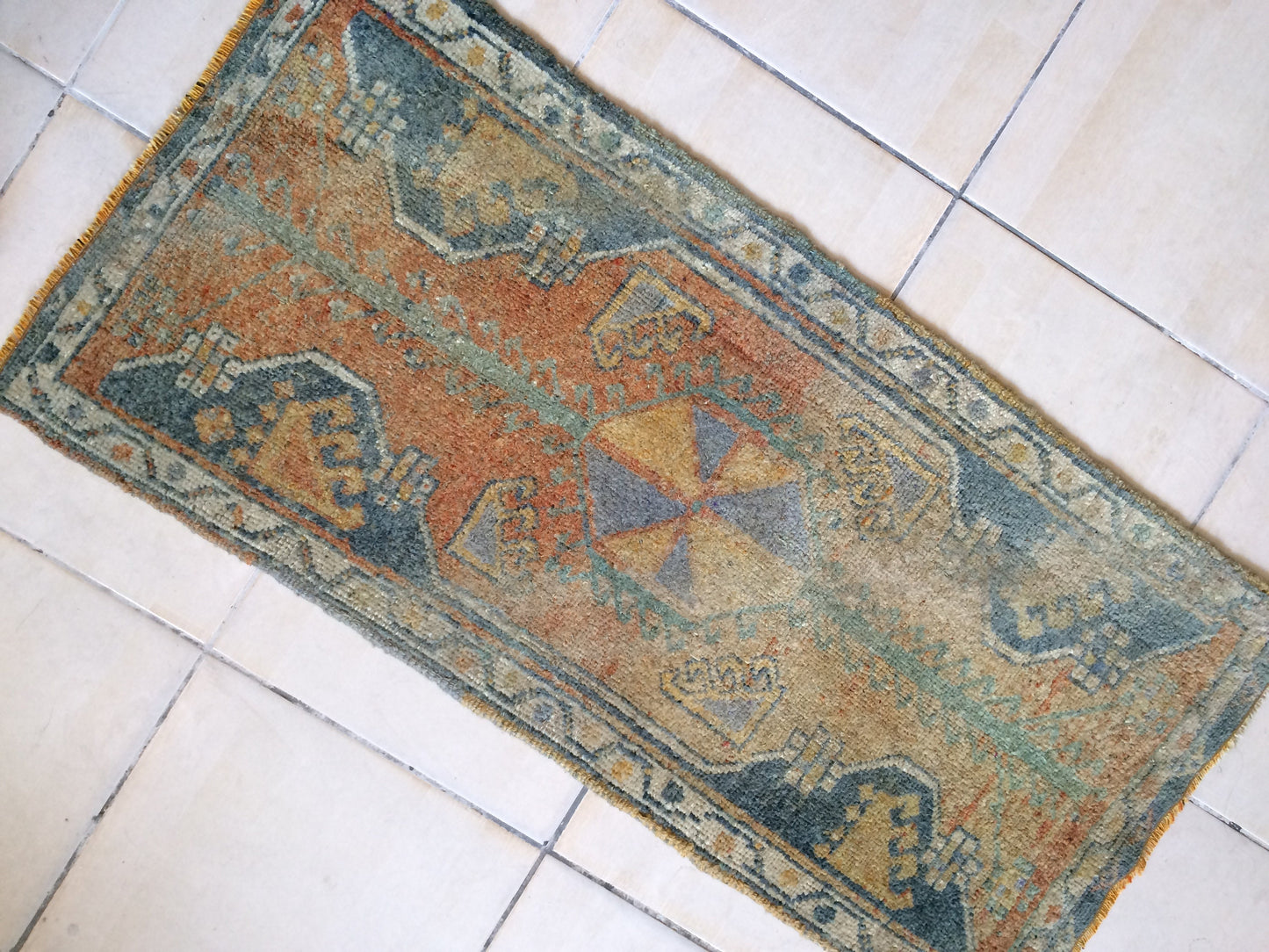 Mini Rug Small Area Rug Turkish Rug Oushak Rug Hand Made Rug Vintage Rug