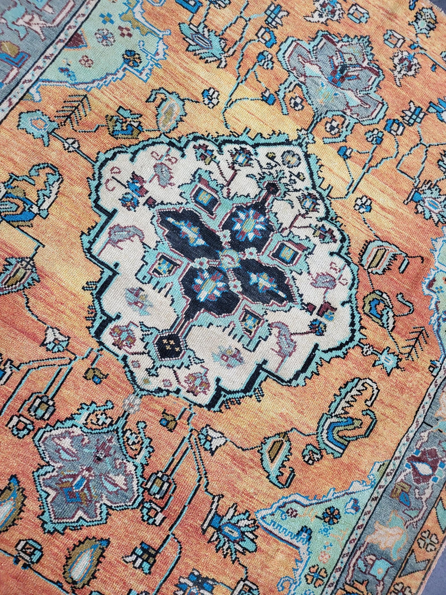 Handmade Rug, Hand Knotted 5.2 x 5.5 Rug, Oushak Rug, Rustic Rug, Vanity Rug, Turkish Rug, Farmhouse Rug, Vintage Rug, Wool rug