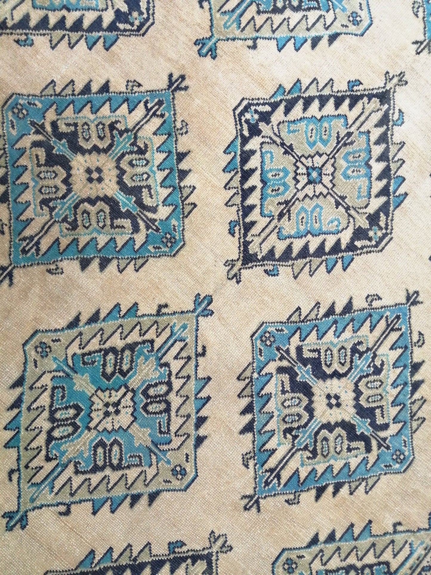 7.7 x 12 OUSHAK RUG Large TURKISH Blue And Navy Oushak Rug Vintage 8x12 Vintage Turkish Rug Wool Oriental Rug Hand Made Rug Vintage Rug