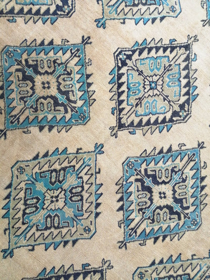 7.7 x 12 OUSHAK RUG Large TURKISH Blue And Navy Oushak Rug Vintage 8x12 Vintage Turkish Rug Wool Oriental Rug Hand Made Rug Vintage Rug