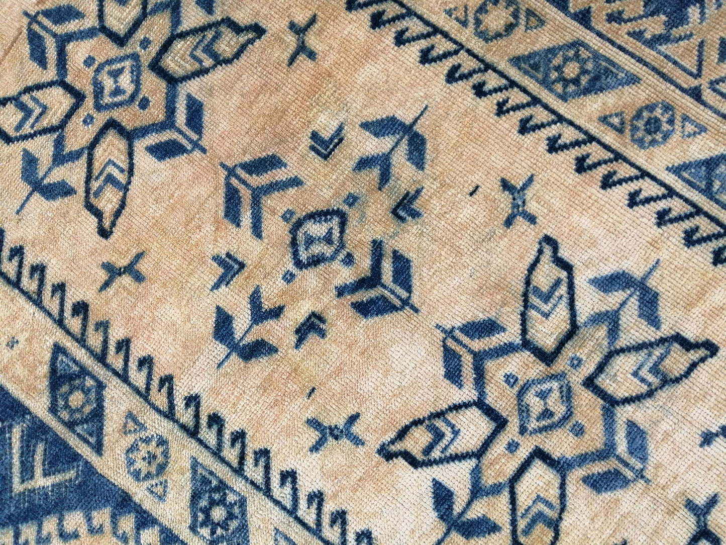 Blue Vintage Rug OUSHAK RUG 6x3.9 TURKISH Oushak Rug Vintage Oushak Runner Rug Vintage Runner Rug Wool Oushak Rug Hand Made Rugs