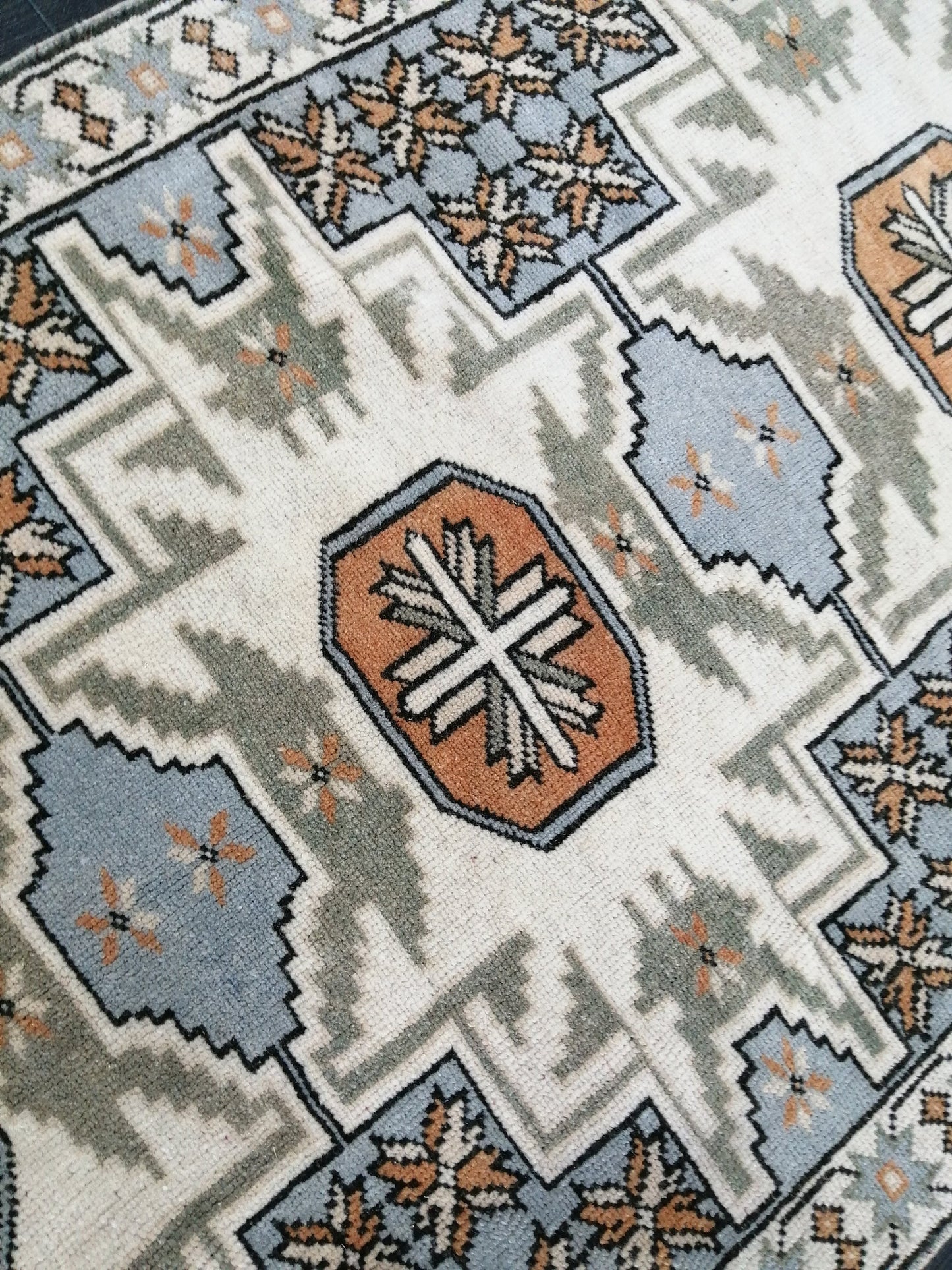 Hand Made Rugs 4.5 x 2.6 Vintage Turkish Rug OUSHAK RUG TURKISH Oushak Rug Vintage Oushak Runner Rug Small Vintage Rug