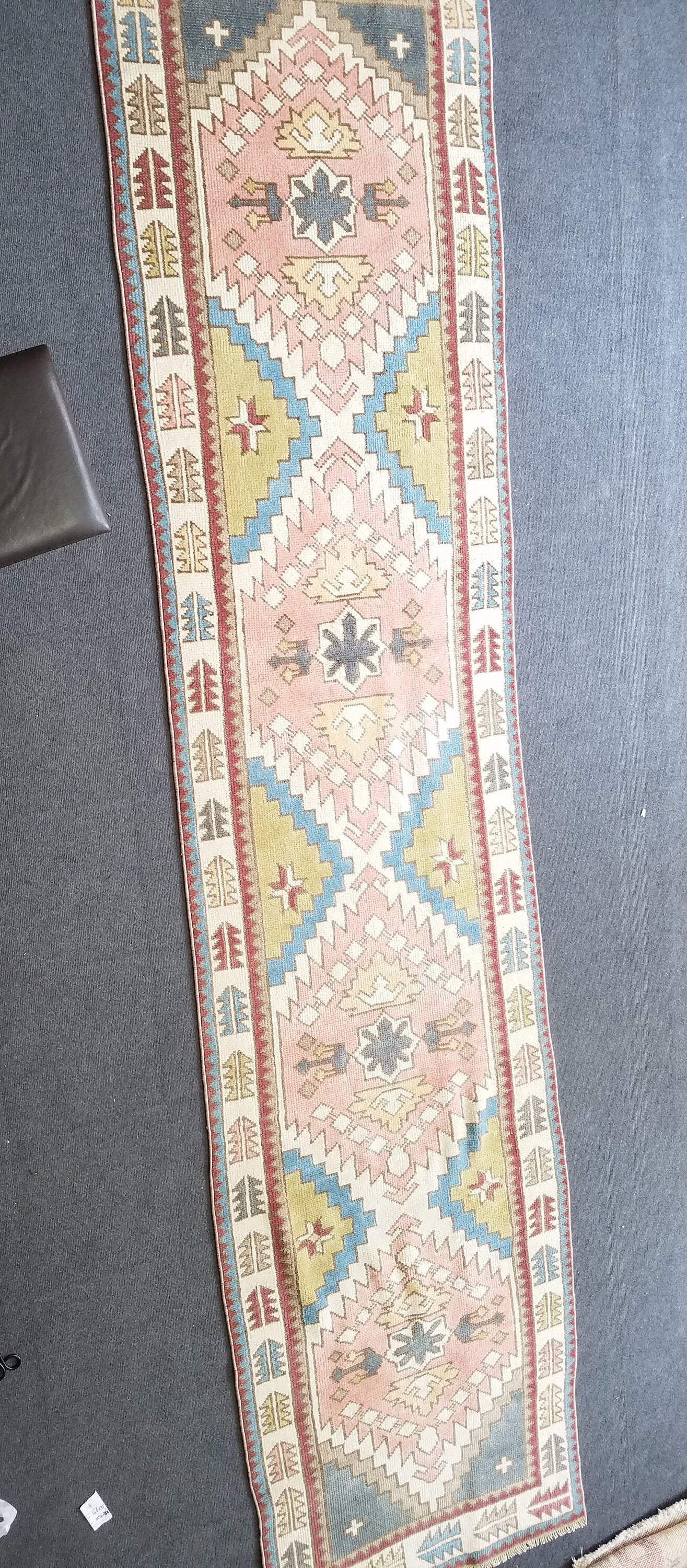 12'2x3' oushak runner rug,runner rug,turkish runner rug vintage rug vintage oushak rug,hand made runner rug, kitchen runner rug bohemian rug