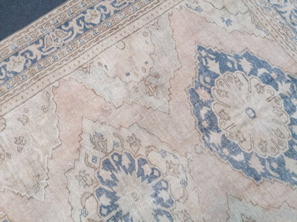 Muted runner rug 5'8x11'4 vintage runner rug, vintage oushak rug unique hand made rug, kitchen rug, bohemian rug traditional