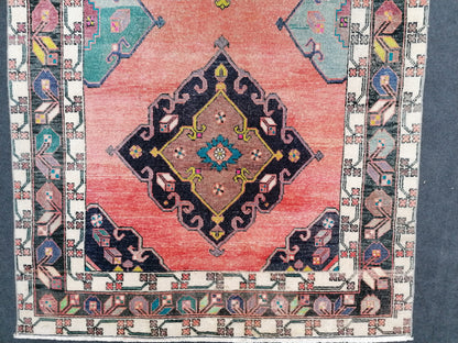 Area rug 4.11x11.7 oushak vintage rug,vintage runner,kitchen runner rug