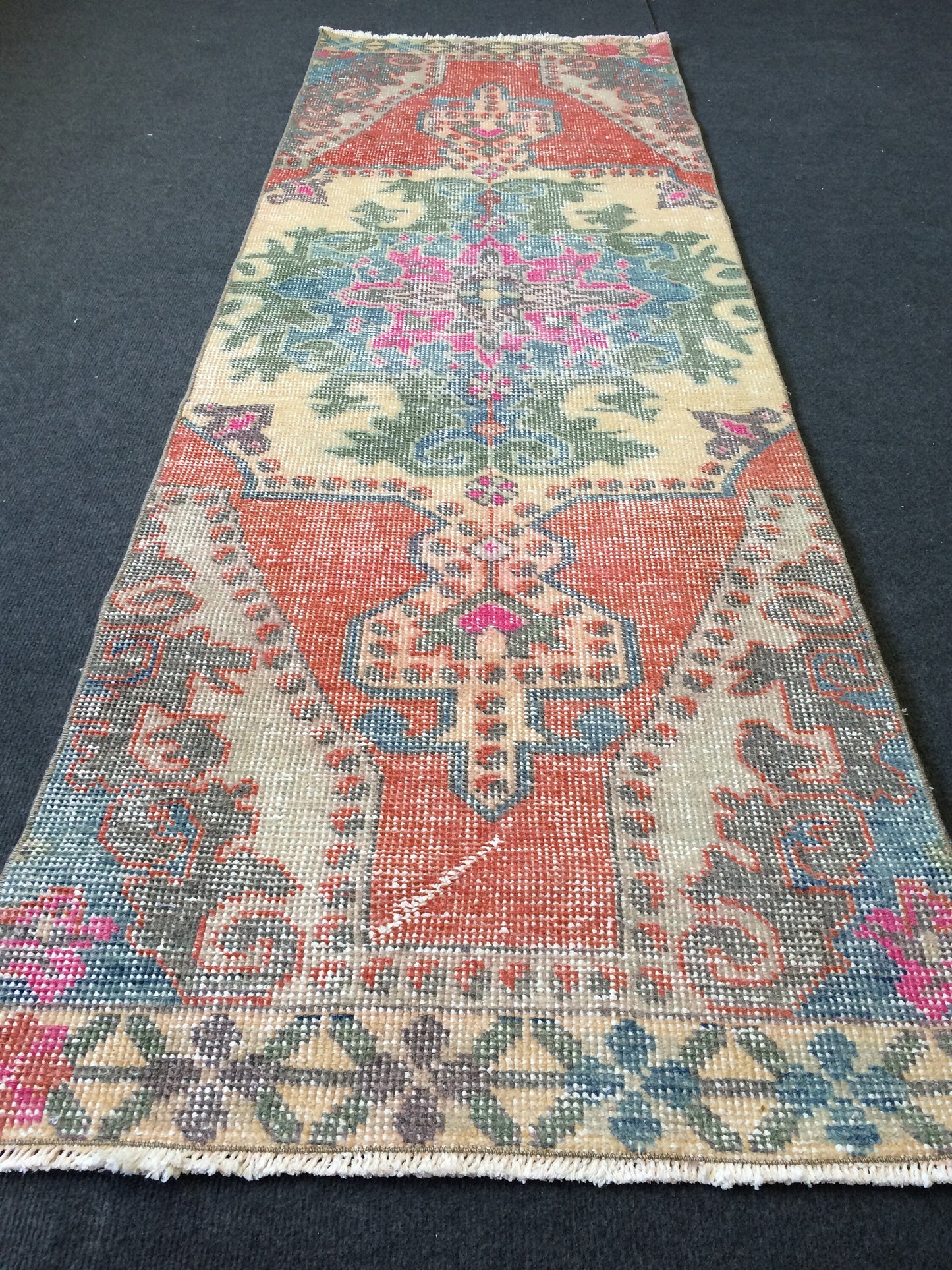 Oushak Runner Rug Turkish Runner Rug Vintage Runner Rug Hallway Runner Rug Runner