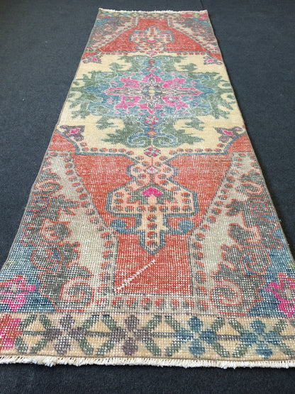 Oushak Runner Rug Turkish Runner Rug Vintage Runner Rug Hallway Runner Rug Runner