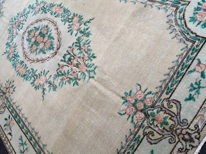 Vintage rugs Turkish Oushak Rug 6x10 Bohemian Rug, Living Room Rug, Oushak Rug, Hand woven Rug, Wool Muted Rug, WOOL Oriental Rugs