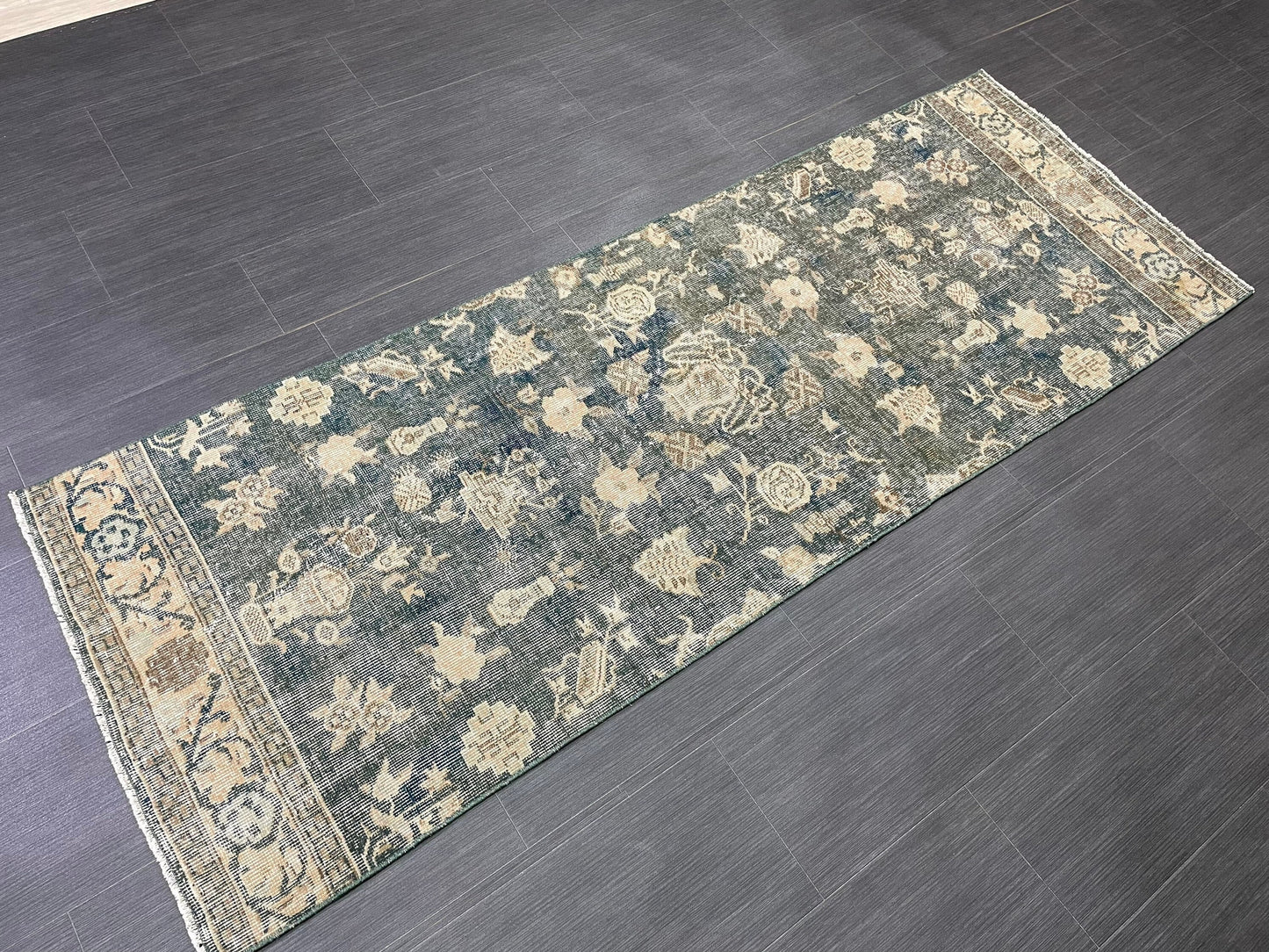 Vintage Runner Rug 2.5 x 7 Turkish Runner Rug Varigated  Brown Vintage Runner Rug Hallway Runner Rug Kitchen Runner Rug Wool Runner