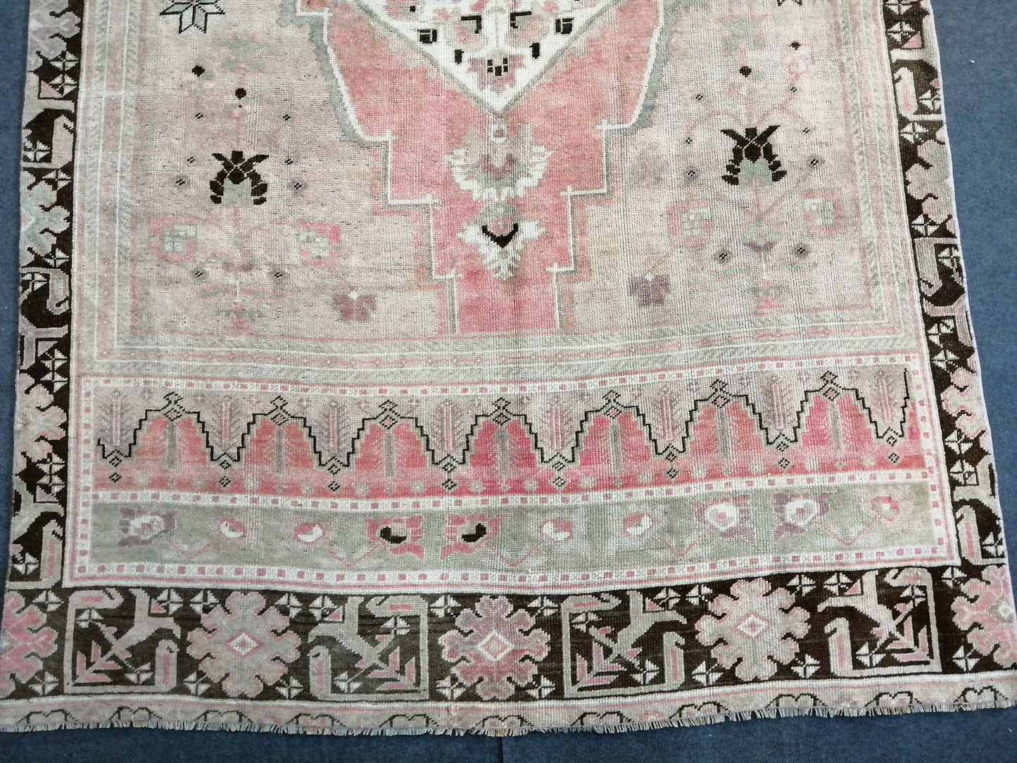 5.2 x 12 Oushak Runner Rug Turkish Runner Rug Vintage Runner Rug Hallway Runner Rug Muted Runner Rug Wool Runner Rug pink Oushak Rug