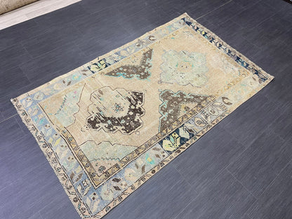 Muted 3.6 x 6 Rug Handmade Rug, Oushak Rug, Rustic Rug Hand Knotted Rug, Rug Runner, Turkish Rug, Farmhouse Rug, Vintage Rug, Wool rug