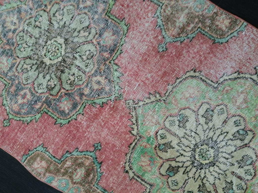 Muted RUNNER Rug, 2.8 x 12 RUNNER Rug,  Oushak Runner Rug, Vintage Turkish Rugs, Oriental Runner Rug, Turkish Oushak Runner Persian Runner