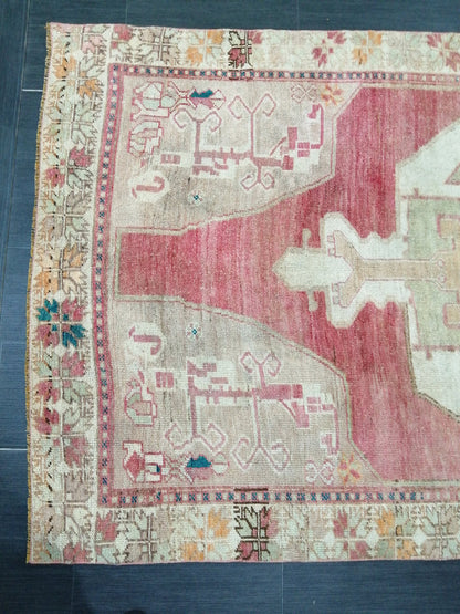 4.8 x 10.5 Wool OUSHAK RUG TURKISH Oushak Rug Vintage Oushak Runner Rug Vintage Runner Rug Wool Oushak Rug Hand Made Rug Vintage Turkish Rug