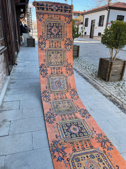 XL Long Handmade Runner Rug 2.6 x 19.7 Long TURKISH Runner Rug Vintage Runner Rug Oriental Runner Rug Staircase Runner Hand Knotted Runner