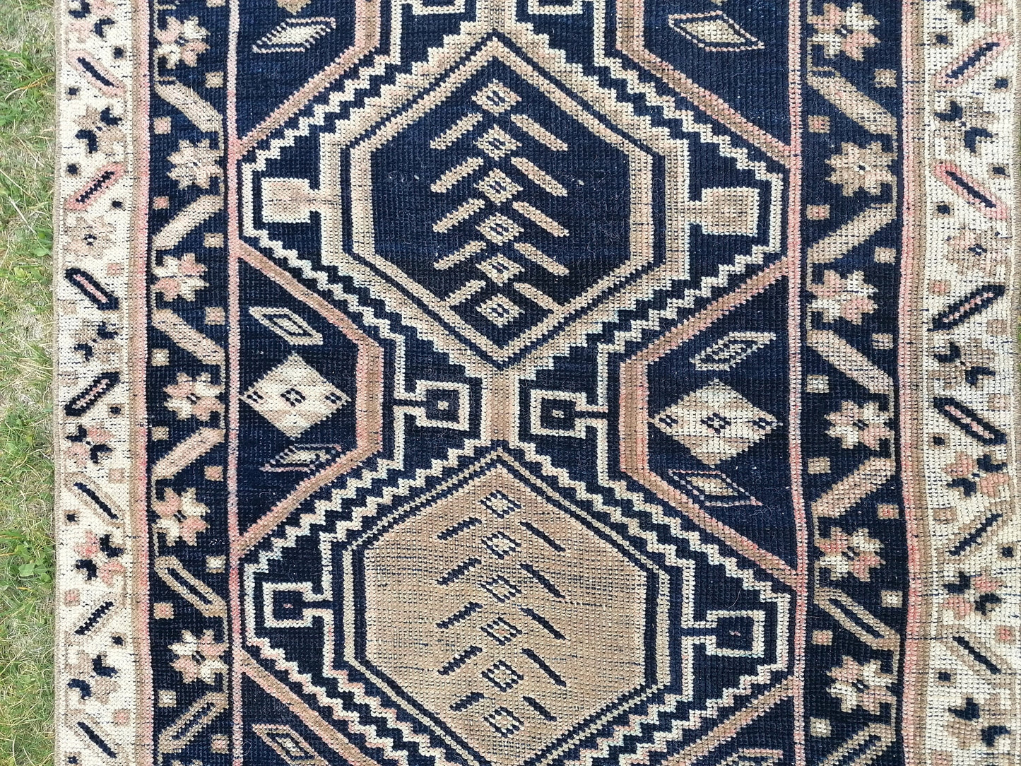 Persian runner rug, navy runner rug, blue vintage runner 3'2x9'8 handmade runner, hallway runner, kitchen rug