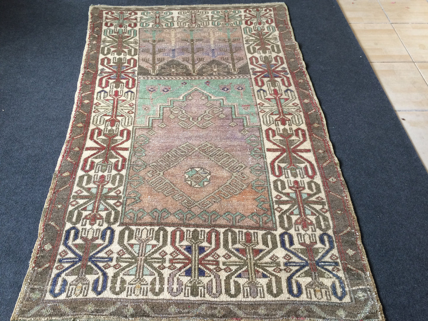WOOL Oushak Rug Turkish Runner Rug Vintage  Rug Hallway  Rug Kitchen Rug Wool Nomad Rug Wool Oushak Rug Turkish Wool Oushak Rug 5.4 x 3.6