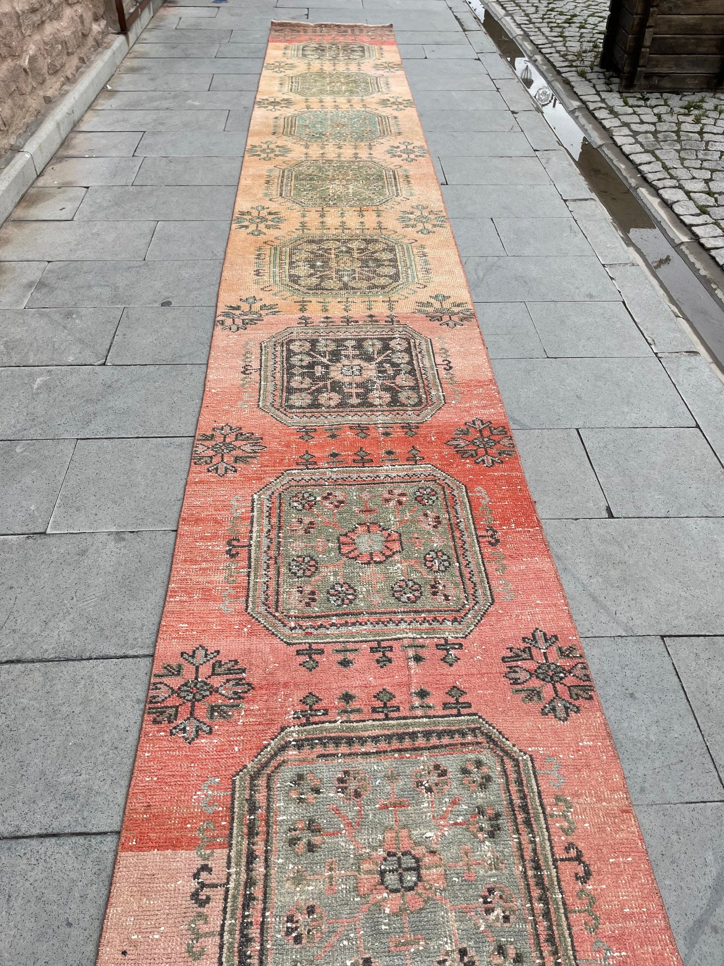 Vintage Staircase Runner Rug 2.5 x 33 ft Extra Long TURKISH Runner Rug Vintage Runner Rug Distressed Runner Rug  Runner Hand Knotted Runner