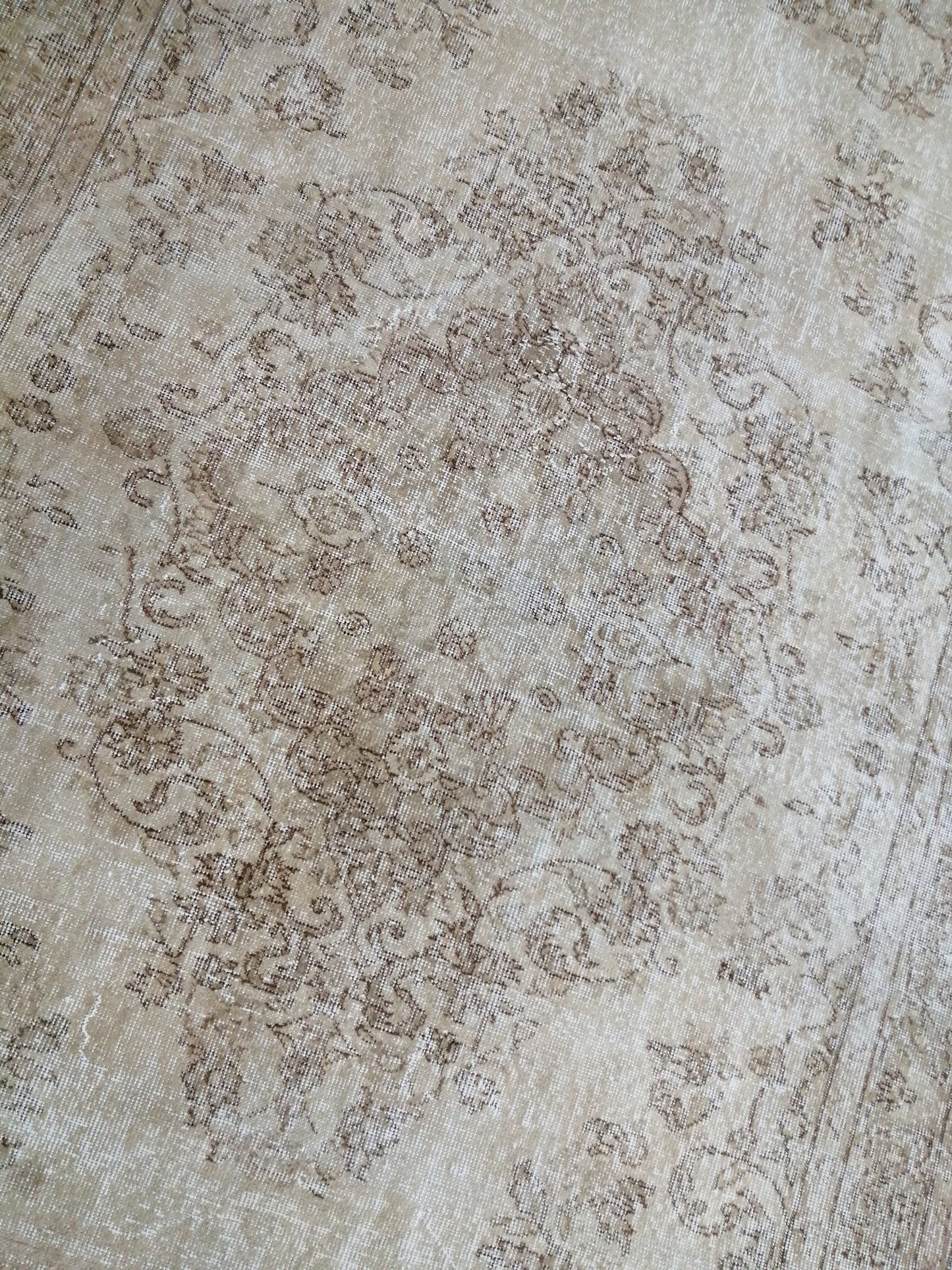 5.4 x 8.9 Faded Turkish Rug, Muted Oushak Rugs, Beige Wool Oriental Rug handmade Rugs, Vintage Rug, Hand Made Rug