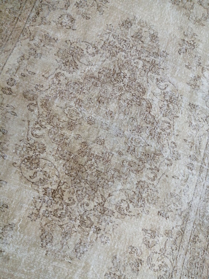 5.4 x 8.9 Faded Turkish Rug, Muted Oushak Rugs, Beige Wool Oriental Rug handmade Rugs, Vintage Rug, Hand Made Rug