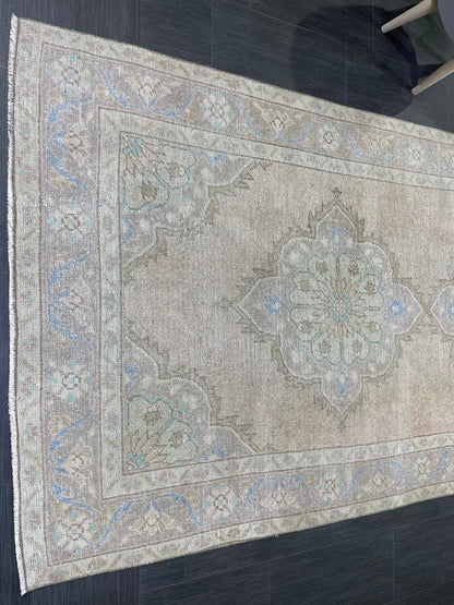 Muted Turkish Runner Rug Turkish Oushak 4.4 x 11.2 Runner Rug Vintage Runner Rug Hallway Runner Rug Kitchen Runner Rug Wool Runner Rug