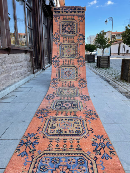 XL Long Handmade Runner Rug 2.6 x 19.7 Long TURKISH Runner Rug Vintage Runner Rug Oriental Runner Rug Staircase Runner Hand Knotted Runner