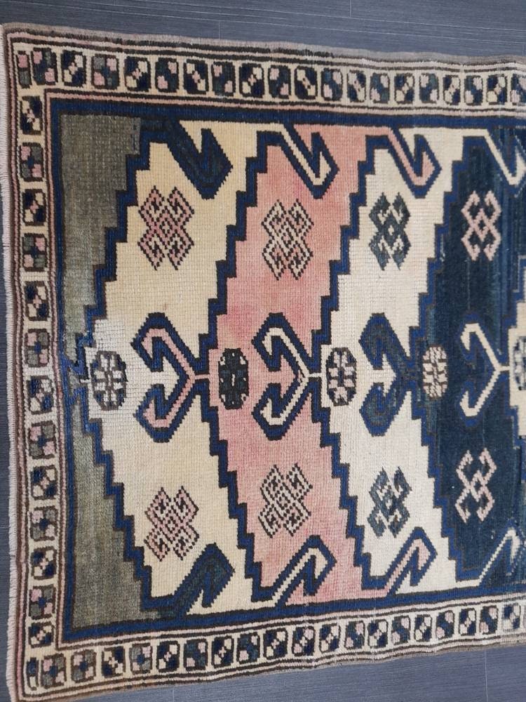 Vintage Runner RUG Navy Blue TURKISH 3x8 Rug Vintage Oushak Runner Rug Vintage Oriental Runner Rug Vintage Persian Hand Made Runner Rugs