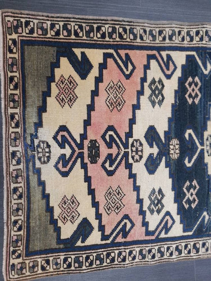 Vintage Runner RUG Navy Blue TURKISH 3x8 Rug Vintage Oushak Runner Rug Vintage Oriental Runner Rug Vintage Persian Hand Made Runner Rugs