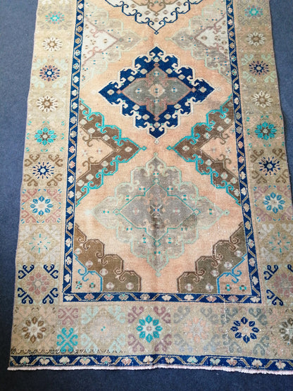 13 x 4.8 Runner Oushak Runner Rug, Turkish Runner Rug, Vintage Runner Rug, Hallway Runner Rug, Kitchen Runner Rug Wool Runner Rug