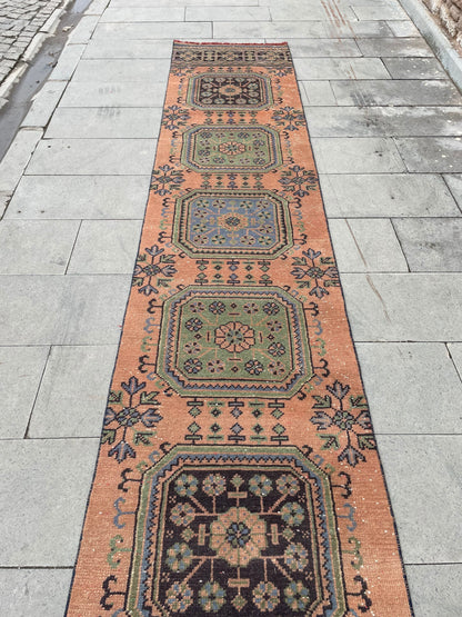 Vintage Staircase Runner Rug 2.3 x 31 ft Extra Long TURKISH Runner Rug Vintage Runner Rug Distressed Runner Rug  Runner Hand Knotted Runner