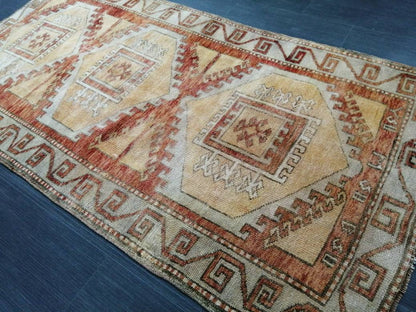 WOOL RUGS, 6 x 3.2 Vintage Rug Turkish Oushak  Rug, Hand Made Rug, Living Room Rug, Oushak Rug, Farmhouse  Rug, Oriental Rug,