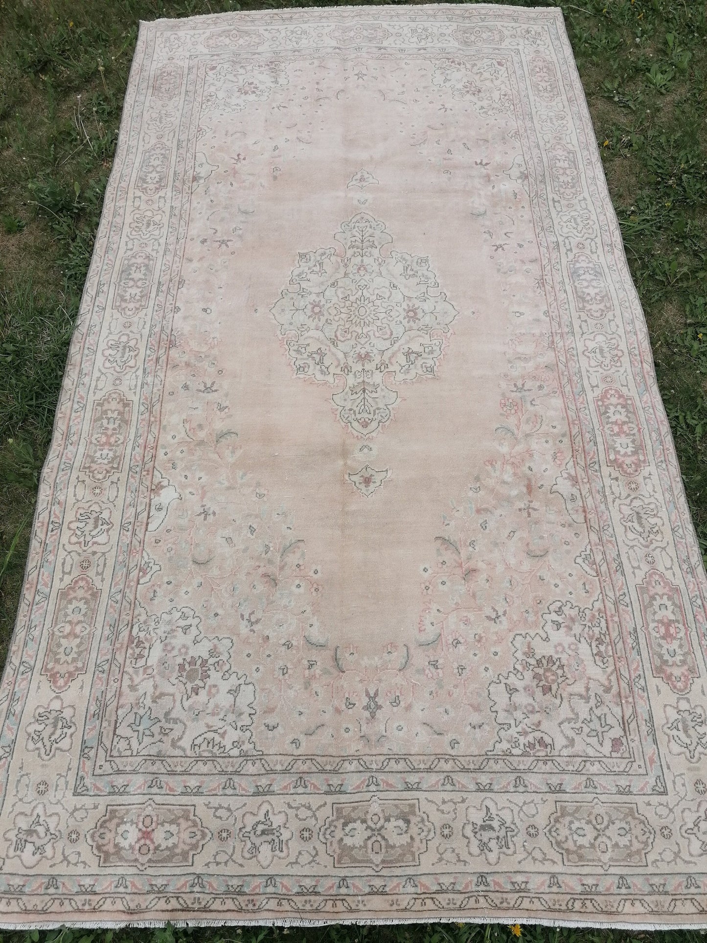 Vıntage rug, turkısh rug, muted vıntage rug, oushak rug, kıtchen rug, area rug 5x9'4