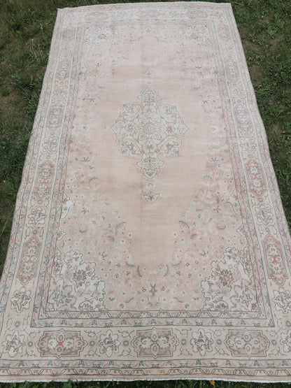 Vıntage rug, turkısh rug, muted vıntage rug, oushak rug, kıtchen rug, area rug 5x9'4