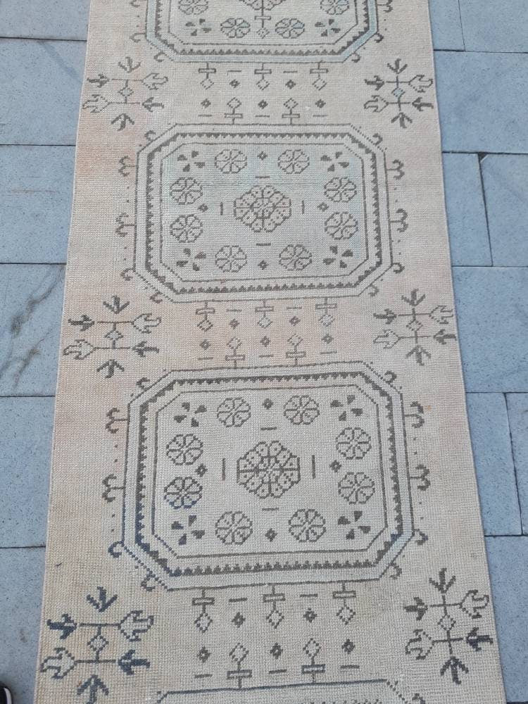 XL Wool Handmade Runner Rug 2.9 x 23 Long TURKISH Runner Rug Vintage Runner Rug Oriental Runner Rug Staircase Runner rug Hand Knotted Runner