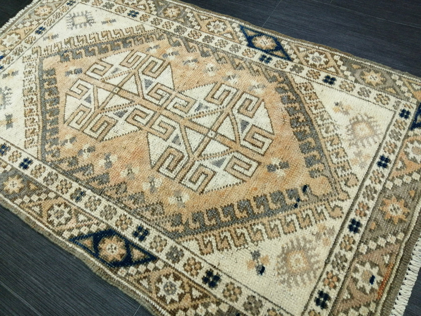 Small Turkish Rug 3.9 X 2.2 Mini Rug Small Area Rug Turkish Rug Oushak Rug Hand Made Rug Vintage Rug