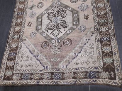 Vintage Persian Rug Unique Motif Rug 5 x 13.3 Persian Rug Vintage Hand Knotted Rug Eclectic Rug Hand Made Rug  Living room Rug Turkish rug