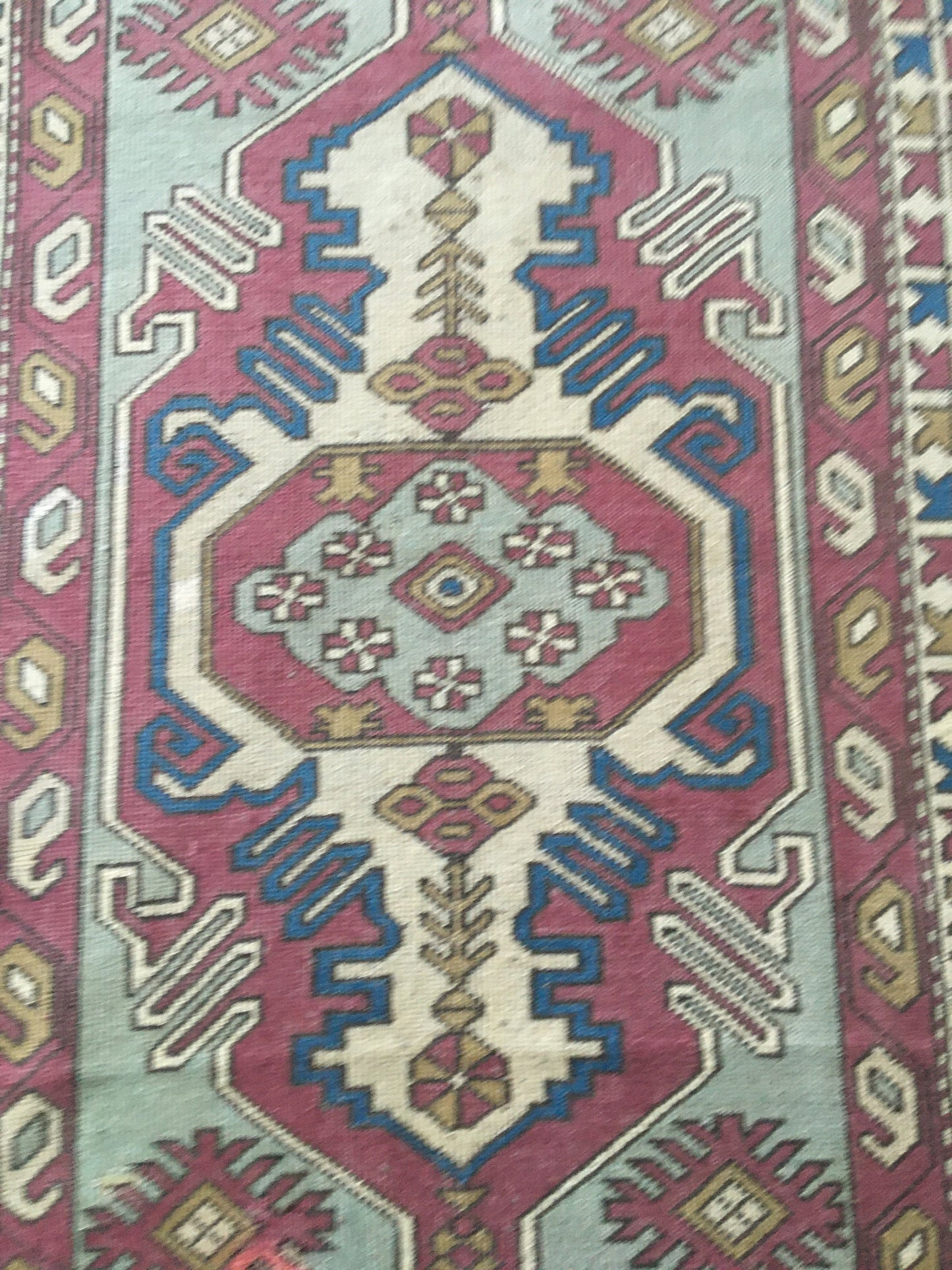 4x6 feet claret red muted vintage kitchen area rug, handmade blue turkish living room carpet, wool bedroom floor wide rug, bathroom area rug