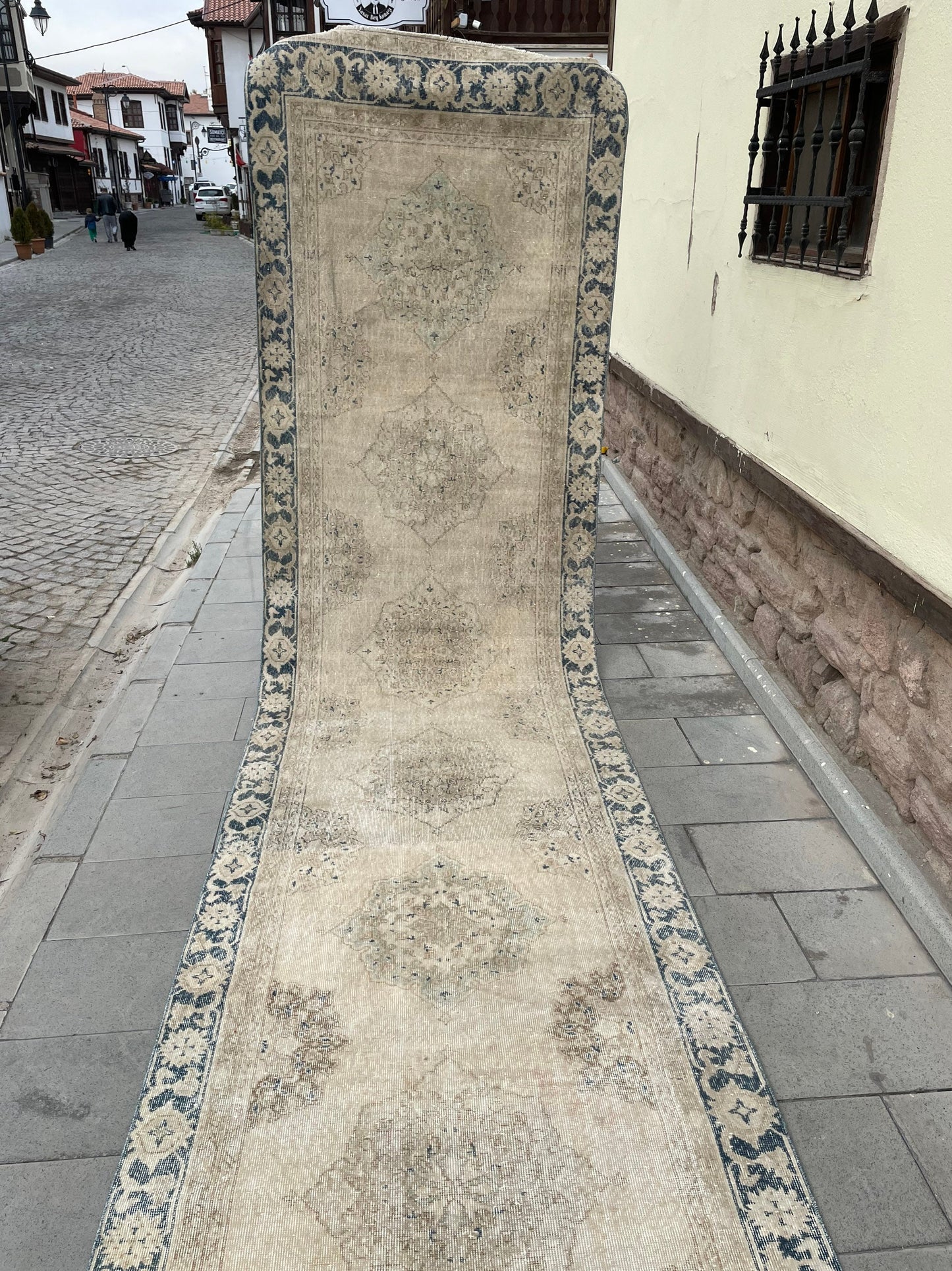 Muted Extra Long Turkish Runner Very Long Muted Oushak Runner Rug 5 x 22.4 Vintage Runner Rug XL Oriental Runner Rug Staircase Runner rug