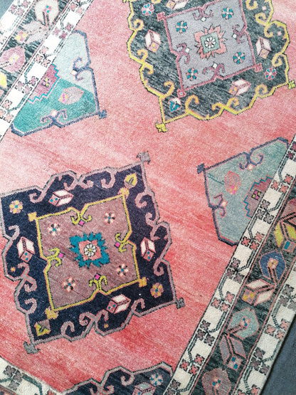 Area rug 4.11x11.7 oushak vintage rug,vintage runner,kitchen runner rug