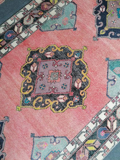 Area rug 4.11x11.7 oushak vintage rug,vintage runner,kitchen runner rug