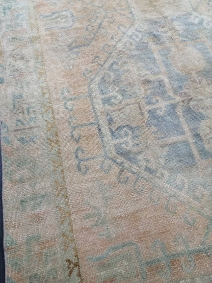 4.3 x 11.9 Faded Oushak Runner Rug Turkish Runner Rug Vintage Runner Rug Hallway Runner Rug Kitchen Runner Rug Wool Runner Rug Wool Oushak